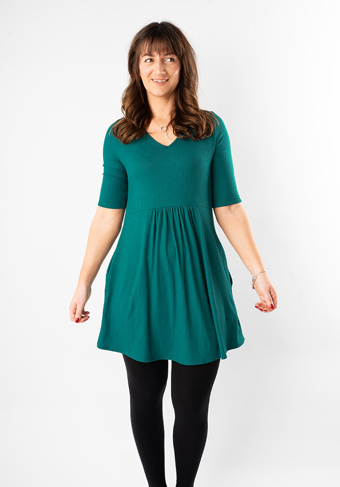 Averi Green Rib Brush Tunic