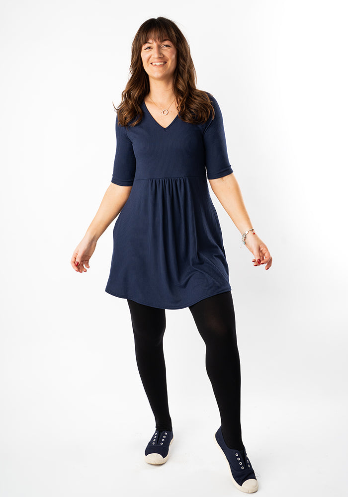 Averi Navy Rib Brush Tunic