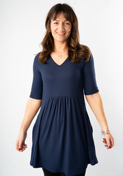 Averi Navy Rib Brush Tunic