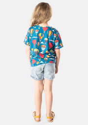 Hot Air Balloon Print Children's T-Shirt (Avian)