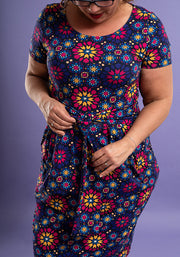 Aziza Moroccan Tile Print Cotton Dress