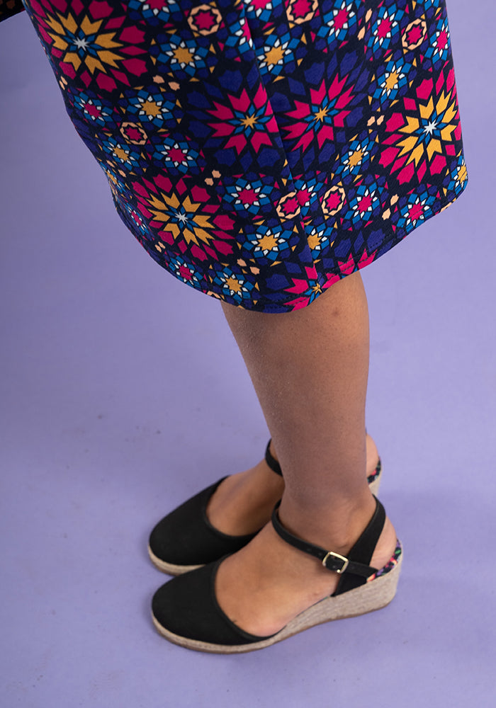 Aziza Moroccan Tile Print Cotton Dress