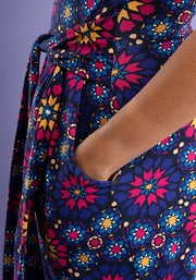Aziza Moroccan Tile Print Cotton Dress