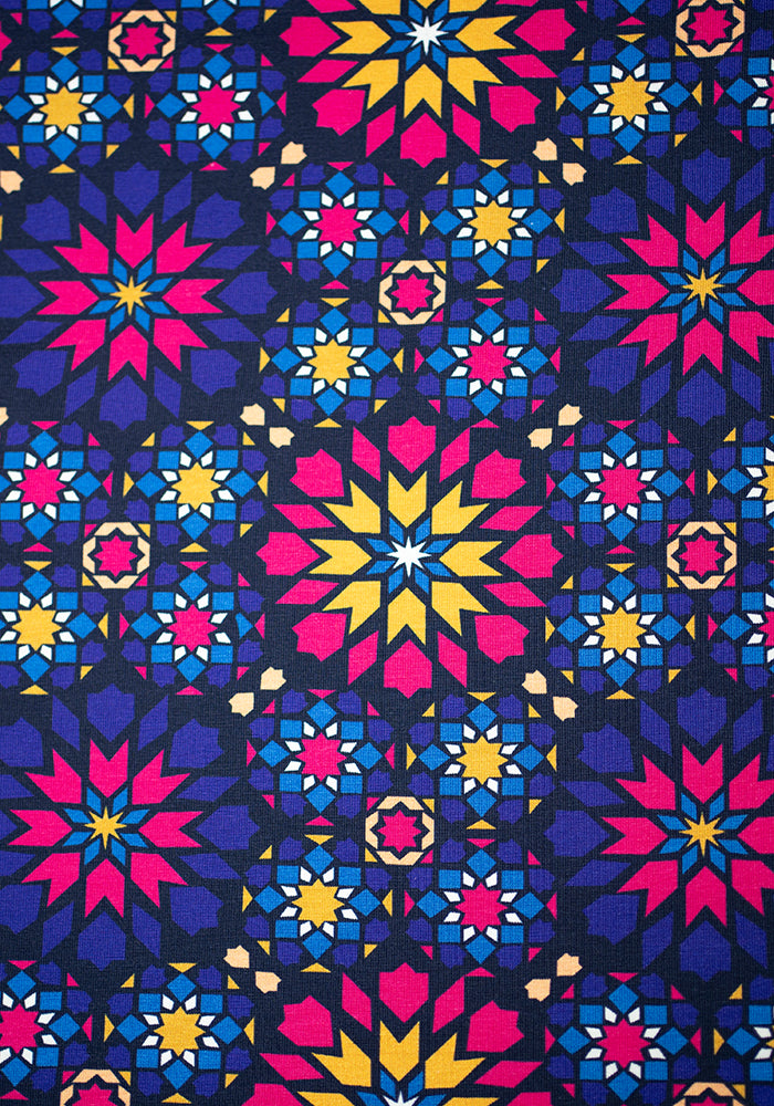 Aziza Moroccan Tile Print Cotton Dress