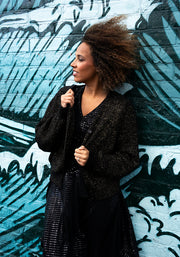 Black & Gold Lurex Cardigan