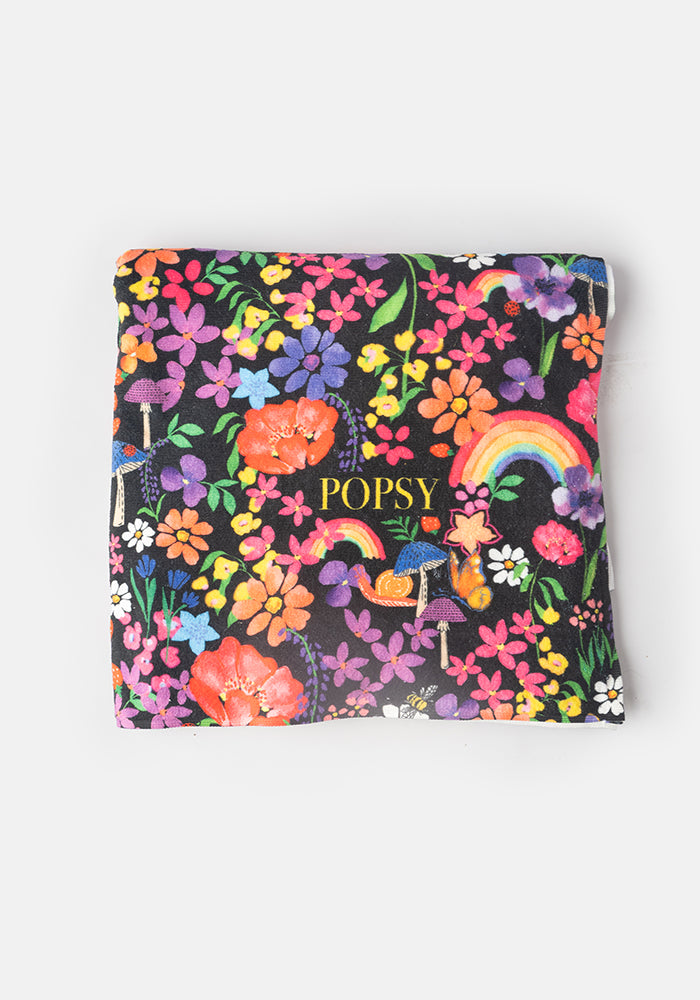 Fifth angle of Large Garden Rainbow Floral Print Towel