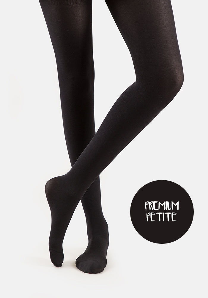Front view of Petite 50 Denier Premium Tights (Black)