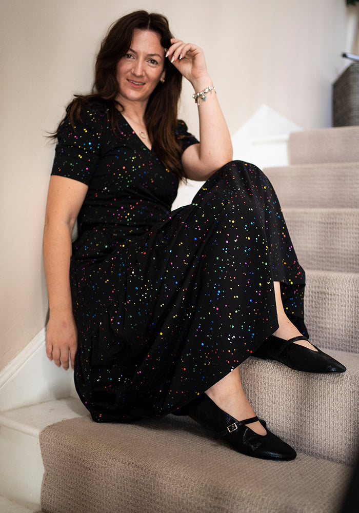 Black Metallic Ballet Pump