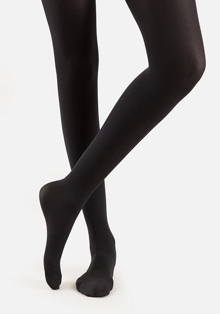 Front view of 160 Denier Opaque Premium Tights (Black), enjoy all-day comfort with our essential Black 160 denier tights.