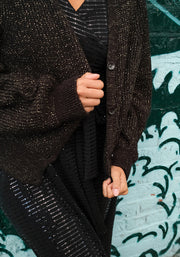 Black & Gold Lurex Cardigan