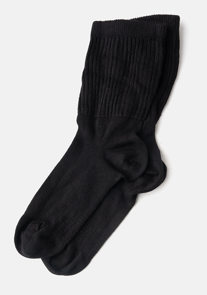 Fourth angle of Black Bamboo Socks