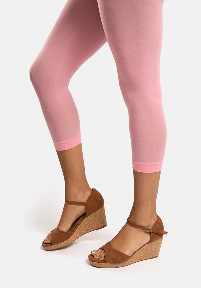 Second angle of 50 Denier Premium Capri Tights (Baby Pink)