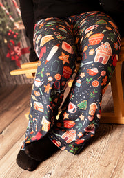 Children's Christmas Baking Print Flare Leggings (Tashna)