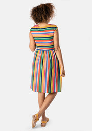 Barbs Multi Coloured Stripe Print Dress