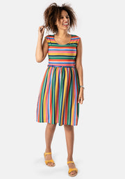Barbs Multi Coloured Stripe Print Dress