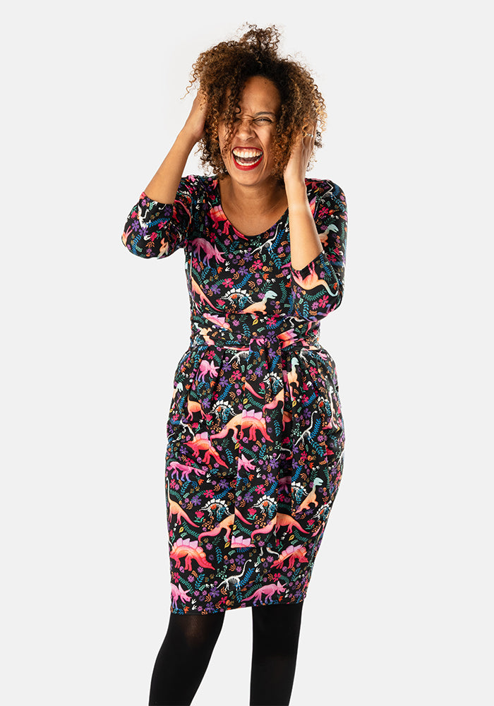 Barnabas Spooky Dinosaur Print Dress
