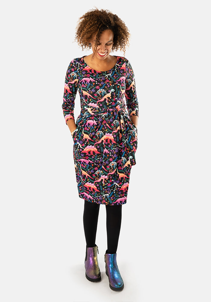 Barnabas Spooky Dinosaur Print Dress