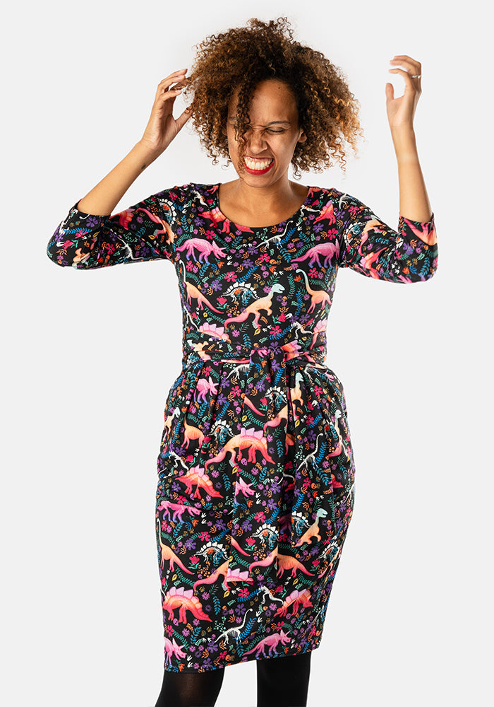 Barnabas Spooky Dinosaur Print Dress