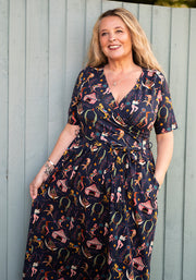 Barnum Circus Troop Print Cotton Midi Dress