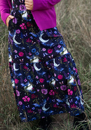 Selvina Bat Floral Print Cotton Midaxi Dress