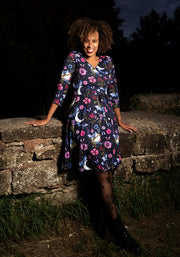 Moriah Bat Floral Print Dress