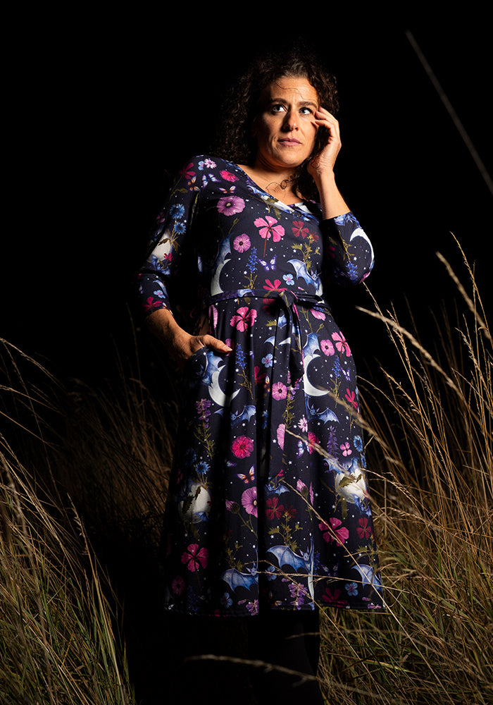 Moriah Bat Floral Print Dress