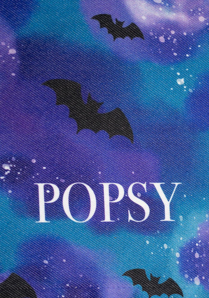 Bats in the Night Sky Print Tea Towel - Purple