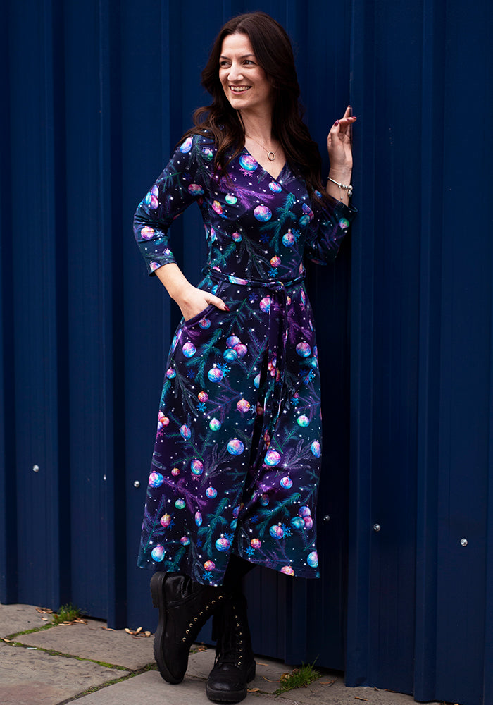 Oberon Baubles Print Midi Cotton Dress