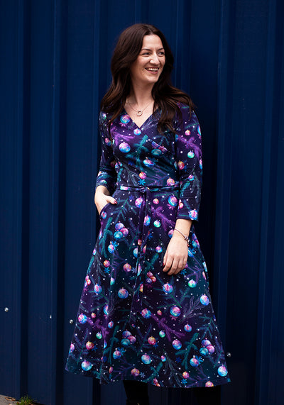 Oberon Baubles Print Midi Cotton Dress