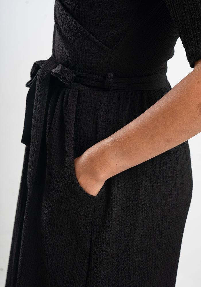 Baxter Plain Black Midaxi Dress