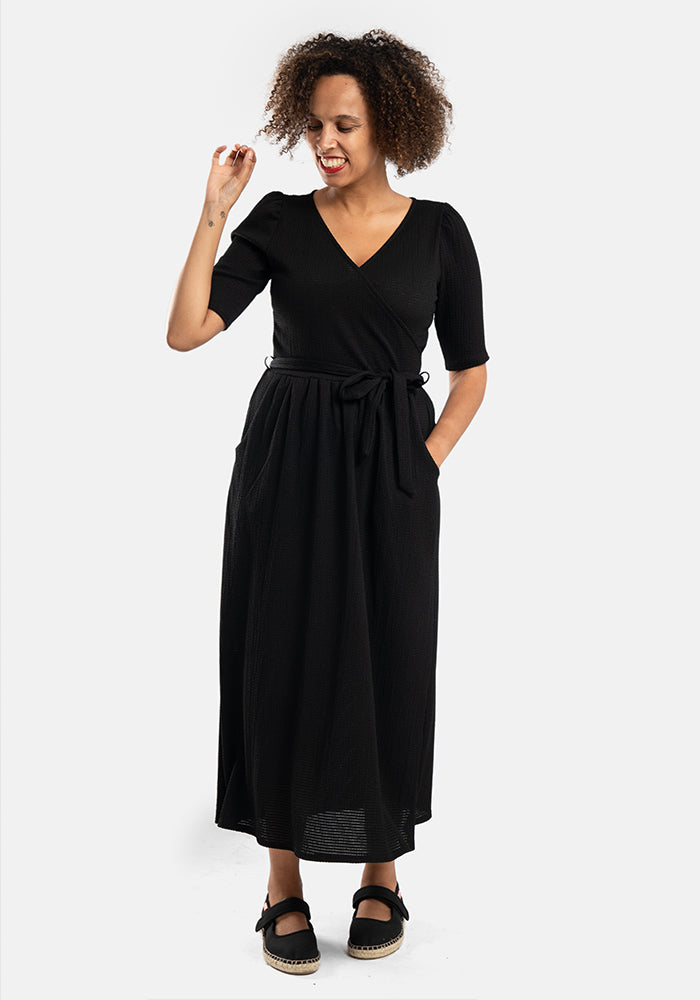 Baxter Plain Black Midaxi Dress