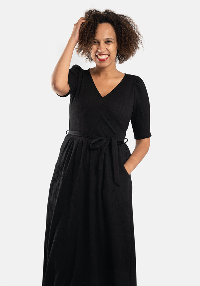 Baxter Plain Black Midaxi Dress