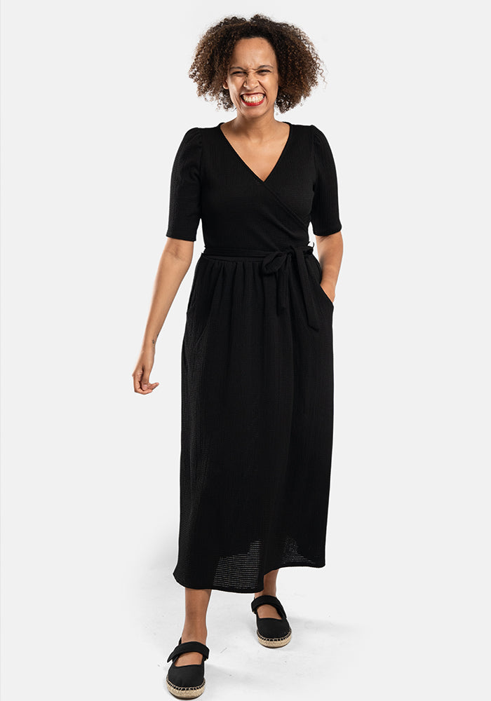 Baxter Plain Black Midaxi Dress