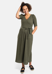 Baxter Plain Khaki Midaxi Dress