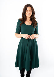 Becca Bottle Green Liverpool Crepe Dress