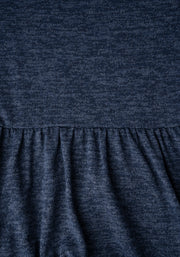 Becker Navy Brushed Marl Tiered Hem Dress