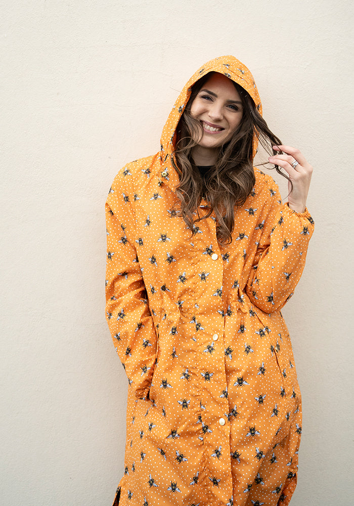 Front view of Bee Print Popsy Coat