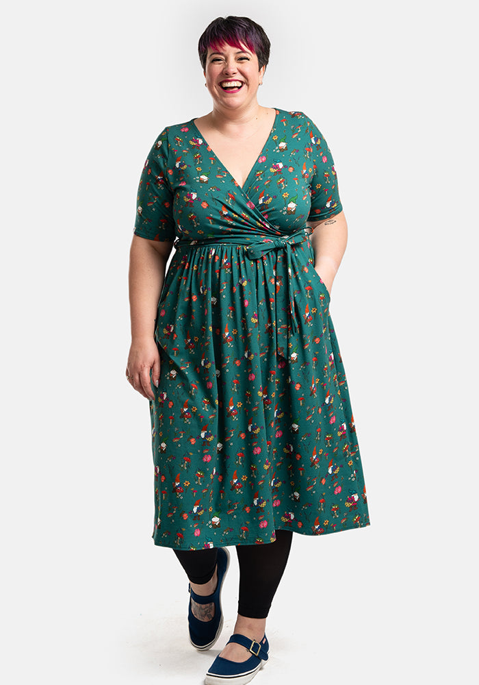 Belita Gnomes Print Cotton Midi Dress