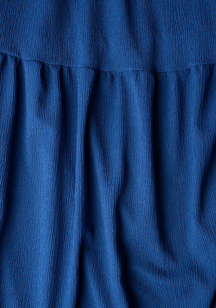 Second angle of Bell Royal Blue Tiered Hem Midaxi Dress