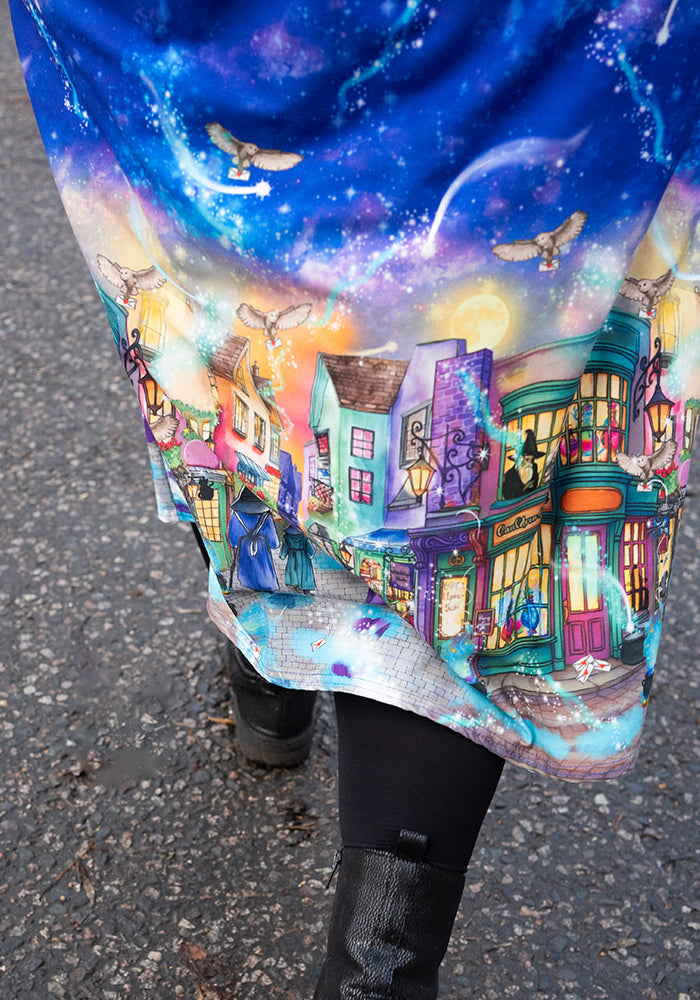 Bellara Magical Street Market Print Midi Dress