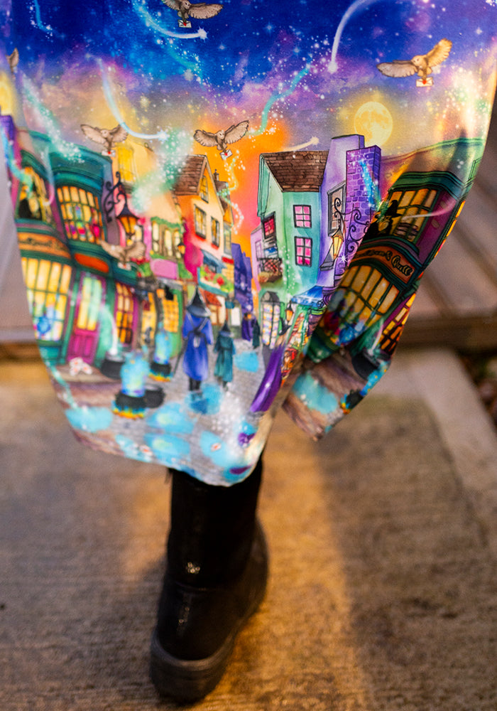 Bellara Magical Street Market Print Midi Dress
