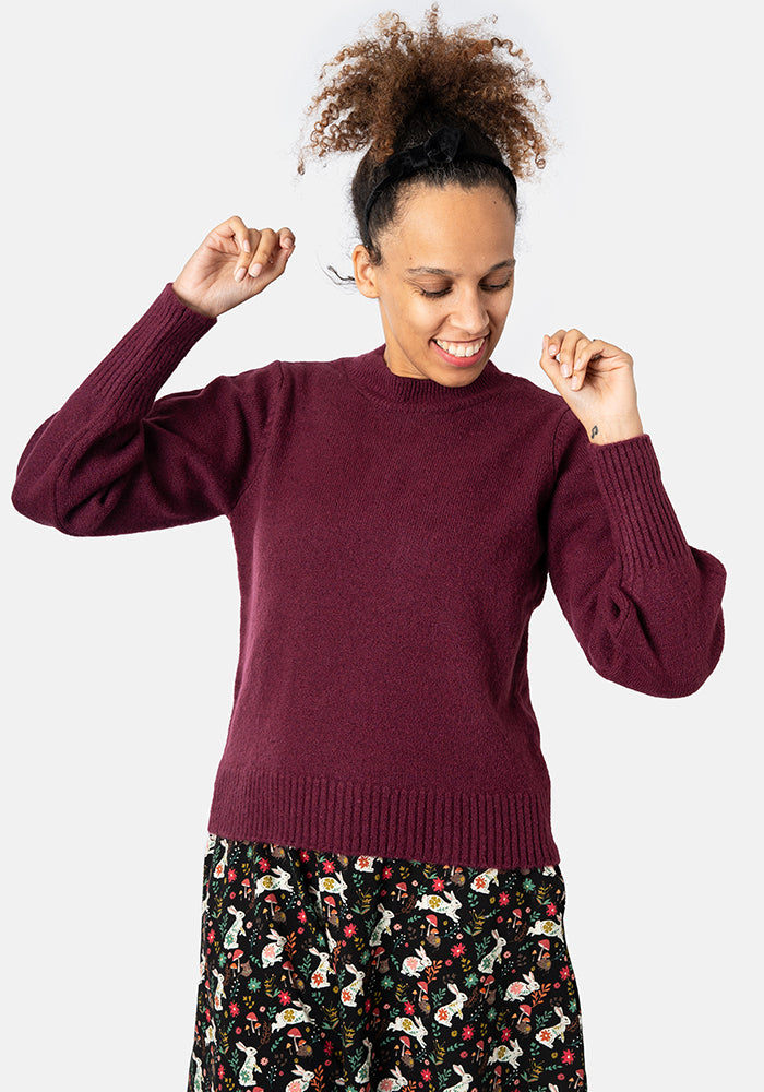 Cropped balloon sleeve jumper sales