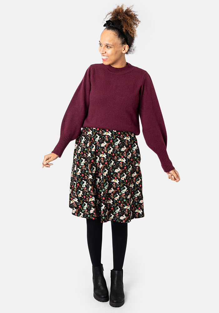 Berry Balloon Sleeve Jumper