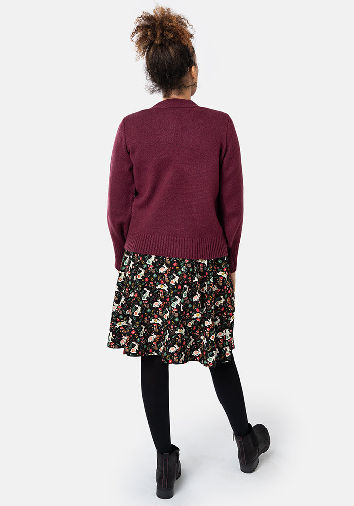 Berry Balloon Sleeve Jumper