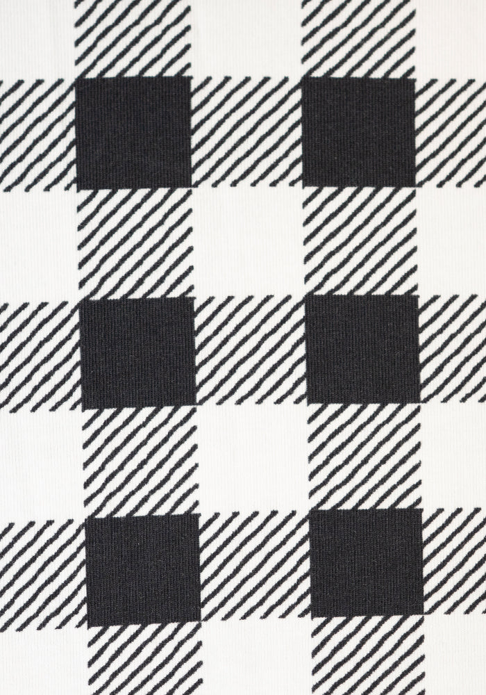 Second angle of Betsie Large Mono Gingham Print Cotton Midaxi Dress