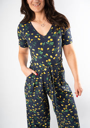 Bettie Buttercup Print Culotte Leg Cotton Jumpsuit