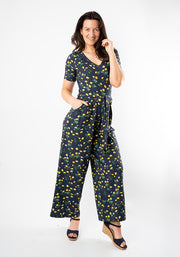Bettie Buttercup Print Culotte Leg Cotton Jumpsuit