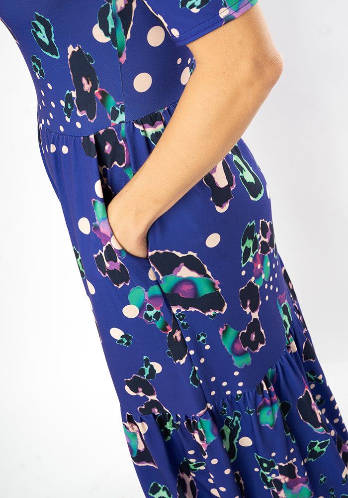 Sixth angle of Beverley Animal Polka Dot Mix Print Midaxi Dress