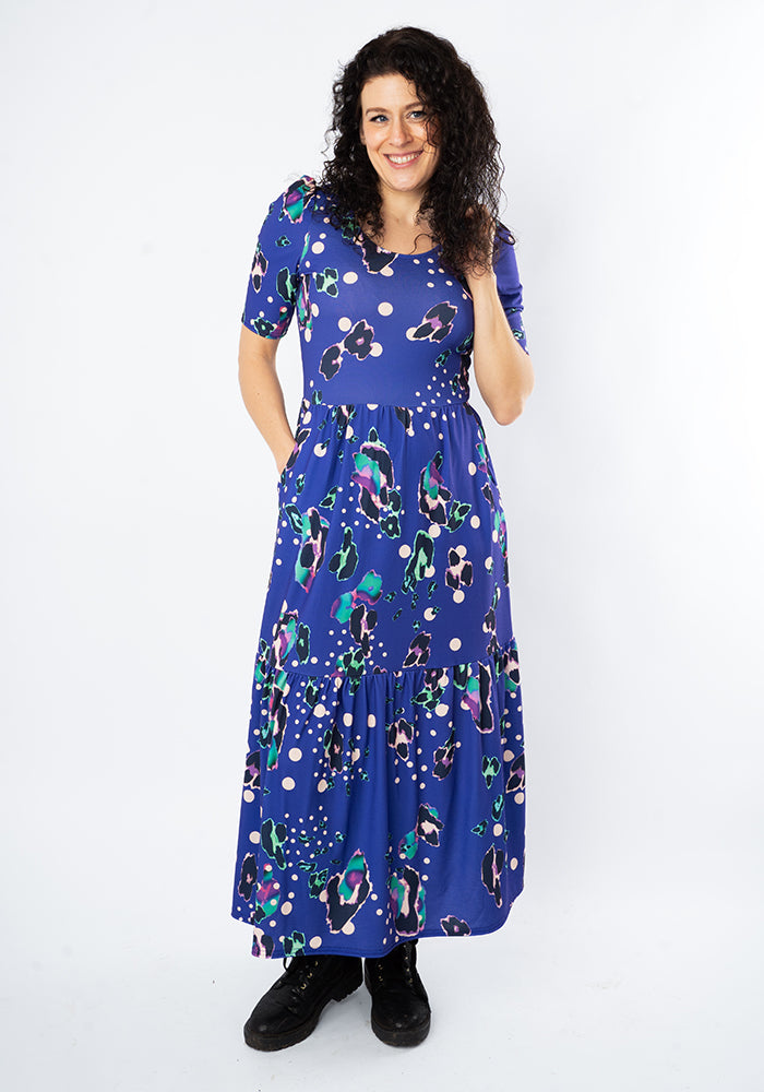 Fifth angle of Beverley Animal Polka Dot Mix Print Midaxi Dress