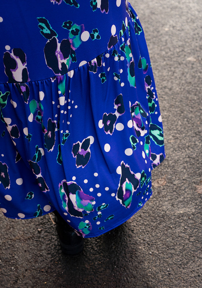 Seventh angle of Beverley Animal Polka Dot Mix Print Midaxi Dress